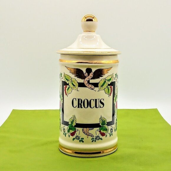 Vintage Jeanne Robinette Porcelain Apothecary Jar - Crocus - Picture 1 of 7